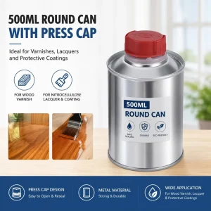 Custom 500ml Cylindrical Tinplate Can with Screw Cap for Aerosol Coatings Protective Lacquer Paint Recycled Materials OEM