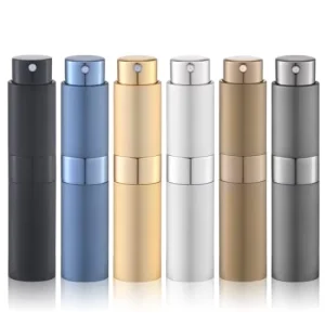 Custom 5ml 8ml 10ml Metal Reusable Twist-Up Spray Bottle, Empty Refillable Perfume Atomizer