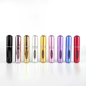 Custom 5ml Portable Mini Travel Bottom Fill Refillable Aluminum Fragrance Spray Bottles Perfume Atomizer