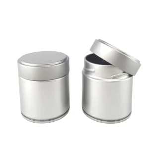Custom 60 x H60/68/100 mm 30/40/50 g Matcha Powder Food Grade Candy Round Tinplate Packaging Airtight Seal Container