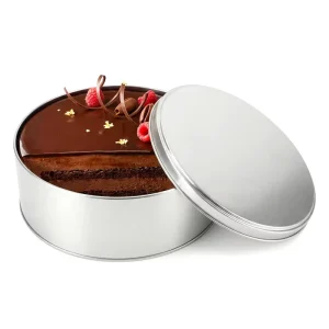 Custom 8 Inch Food-Safe Round Cake and Cookie Tin Can Metal Box