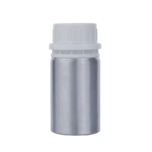 Custom 80ml Metal Aluminum Cosmetic Bottle with Plastic Seal Screw Cap for Essential Oils or Chemicals
