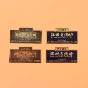 Custom Aluminum Embossed Bottle Label Metal Logo Perfume Metal Sticker Metal Wine Label