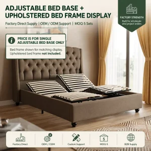 Custom Bedroom Villa Loft Apartment House Upholstered Bed Fabric Grey Modern Italian Velvet King Queen Full Size Metal