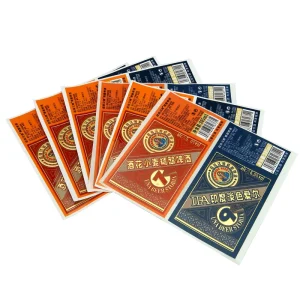 Custom Beer Bottle Labels Waterproof BOPP Self Adhesive Stickers with Gold Foil for Craft Beer Beverage Packaging