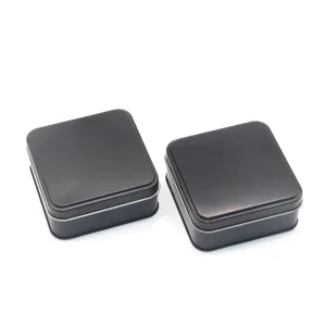Custom Beige Square 90x90x40MM Metal Tin Box for Necklaces, Bracelets, Earrings, and Candles