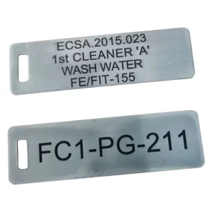 Custom Brushed Aluminum Equipment Tags Laser Engraved Metal Nameplates with Mounting Holes