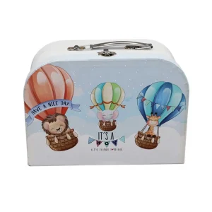 Custom Cardboard Suitcase Box with Metal Handle, Kids’ Toy Storage, Clasp Lock, Gift Box