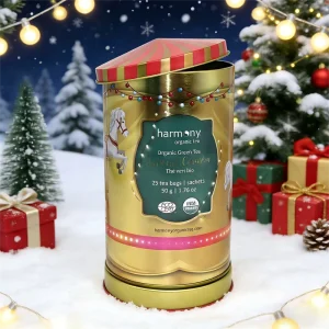 Custom Carousel Musical Tinplate Canister Rotating Music Tea Storage Tin for Christmas Holiday Gift