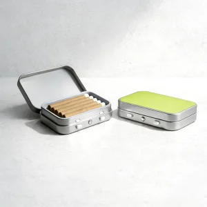 Custom Child Proof Small Tinplate Food Grade Child Resistant Safe Lock Rectangular Tin CaseWith CR System Lock