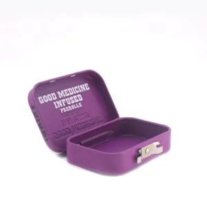 Custom Child-Resistant Rectangular Cigarette Tinplate Box with Hinged Lid and Safety Lock