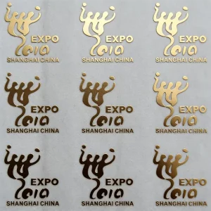 Custom Clear Gold Foil Heat Transfer Electroforming Metal Nickel 3D Logo UV Decal Vinyl Sticker
