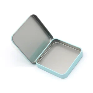 Custom Color Square or Rectangular Hinged Tin Box with Inner Lining