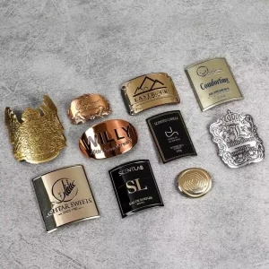 Custom Company Brand Stainless Silver Aluminum Laser Engraving Etched Metal Tag NamePlate