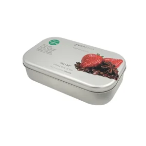 Custom Cosmetic Metal Tin Box with Hinged Lid