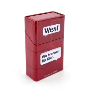 Custom Design 20-Cigarette Rectangular Tinplate Box with Hinge Lid Recycled Materials Customizable Color