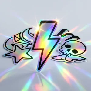 Custom Die-Cut Vinyl Holographic Stickers Waterproof Rainbow Laser Decals for Laptop Skateboard & Craft Decoration