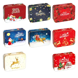 Custom Eco Friendly Metal Tin Rectangle Gift Box for Cake Chocolate Candy Biscuit Christmas Packaging FAST Brand Model