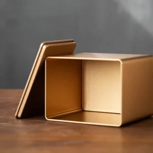Custom Eco-Friendly Small Square Rectangular Tinplate Box for Food Tea Biscuit Chocolate Sugar and Pet Food Packaging