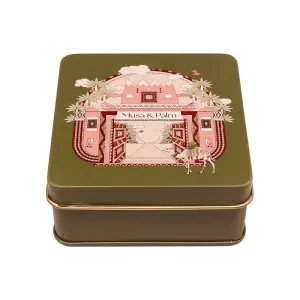 Custom Embossed Black Square Metal Soap Tin Box for Soap, Perfume, and Candy