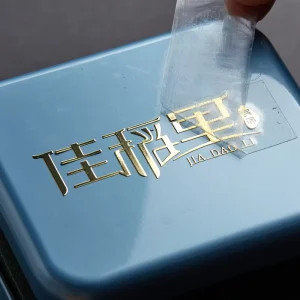Custom Embossed Printed Gold Logo Pressed 3D Label Metal Transparent Transfer UV Sticker