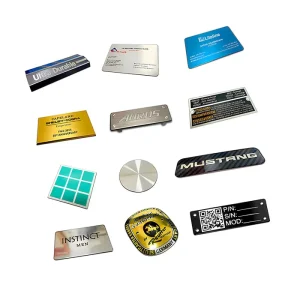 Custom Embossed Silver Plated Metal Nameplate and Labels with Silk Screen Printing Personalized Logo Custom Shape