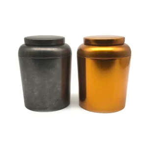 Custom Empty Food Grade Round Gold Retro Tea Tin Sealed Coffee Metal Cans Vintage Tea Coffee Sugar Canisters Box