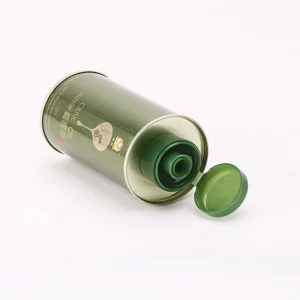 Custom Empty Metal Packaging Tin Can 250ml Olive Oil Bottle with Cap
