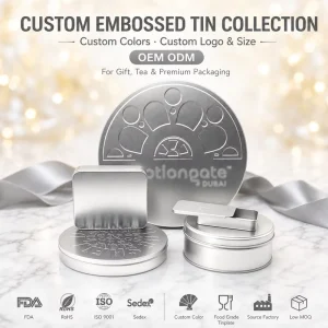 Custom Empty Metal Tin Box with Sliding or Hinged Lid for Biscuit, Sweet and Cookie Packaging Factory