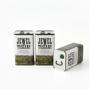 Custom Empty Olive Oil Can Food Grade Tinplate Tin Box with Crown Cap