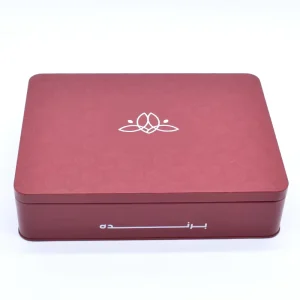 Custom Empty Rectangular Metal Gift Tin Box for Cookies, Biscuits, Tea, Candy, and Cake