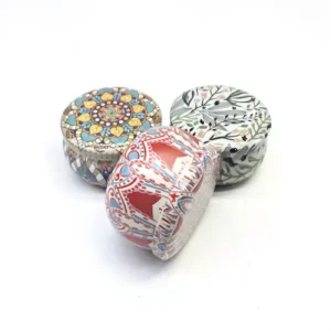 Custom Ethnic Style Small Tin Canister Decorative Tinplate Container for Rose Tea Aromatherapy Candles Wedding Candy Metal Box