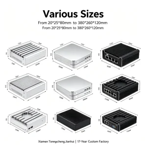 Custom Extruded Profile Heat Sink Aluminum Box case Custom Anodized Pc Housing Aluminum Enclosure Raspberry