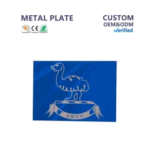 Custom Fashion Metal Plate with Letterpress Printing Modern Design
