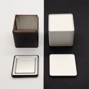 Custom Food Grade Black Rectangular Tinplate Tea and Candy Tin Box