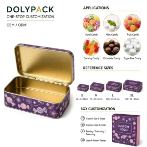 Custom Food Grade Metal Lunch Tin Box With Handle for Snacks, Meals, Cookies, and Gifts