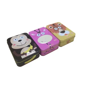 Custom Food Grade Rectangular Tinplate Cans for Chocolate, Candy, Cookies, and Snacks