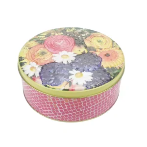 Custom Food-Grade Round Tin Can with Embossed Metal Box for Candy Biscuit Cookie Cupcake and Gift Packaging