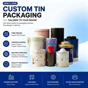 Custom Food Grade Tinplate Metal Can Tin Box Storage Container for Tea Coffee and Snack Packaging Manufacturer