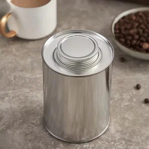 Custom Glossy Hot-Stamped Cylindrical Tinplate Packaging Can for Chocolate, Coffee Beans, Tea, and Canned Food