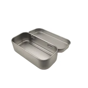 Custom Glossy Silver Rectangular Hinged Tinplate Case with Lid Gift Candy Mint Packaging Recycled Materials