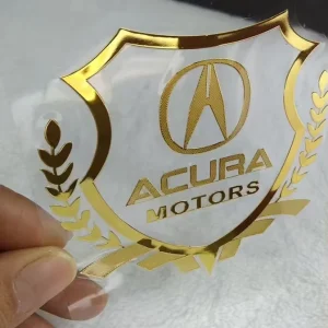 Custom Gold Foil Metal Transfer Stickers Waterproof Permanent Adhesive Eco-Friendly Self-Adhesive Logo