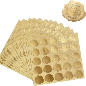 Custom Gold Metallic Certificate Sealing Labels for Awards and Legal Documents Gold Foil Embossed 3D Metal Stickers