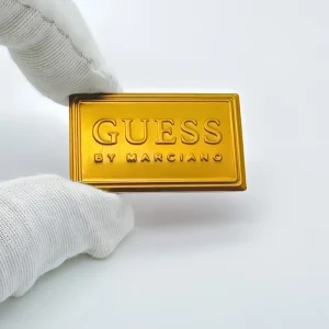 Custom Gold Plate Logo 3D Embossed Metal Perfume Bottle Label Sticker