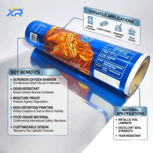 Custom Heat-Seal Soft Waterproof Mylar Printing Roll Film Plastic Packaging Potato Chips Aluminum Foil Roll Film Stock