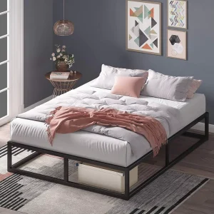 Custom Heavy Duty Black Wrought Iron Bed Base Twin Queen King Black Metal Bed Frame for Hotel Bedroom Furniture