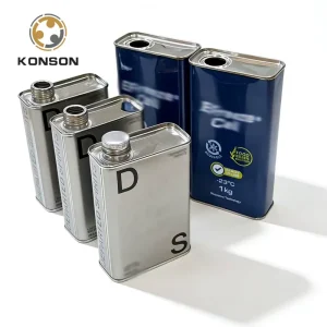 Custom High Quality 1000ML Rectangular Stainless Steel tins for Vodka Whisky Wine Beer Empty Tin Can Metal Bottles Liquor Bottle