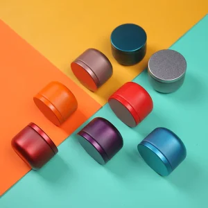 Custom High Quality Printed Round Tin Tea Chocolate Candy Small Mint Metal Can Candy Packaging Tin Box Matcha Tin Can