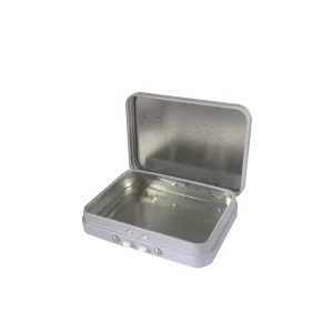 Custom Hinged Rectangular Child-Resistant Metal Tin Box for Roll Packaging
