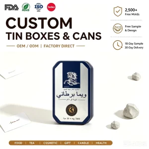 Custom Imprinted Irregular Shape Tin Metal Box Small Packaged Case for Perfume Gift Candy and Cookies